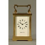 A Mappin & Webb retailed brass carriage clock, timepiece only.