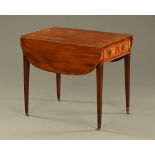 An early 19th century mahogany Pembroke table, crossbanded and inlaid,