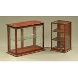 Two Victorian mahogany shop display cabinets, of table top form.