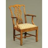 A Georgian mahogany armchair,