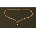 A 9 ct gold necklace, with star pendant, 6.9 grams.