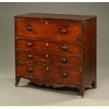 A George III mahogany secretaire chest of drawers,