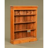 A late Victorian/Edwardian golden oak open bookcase,