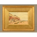 G Sprawton Callow, an early 20th century watercolour, "Hunstanton Cliffs".