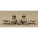A pair of silver open salts 1896,