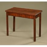 A George III mahogany turnover top tea table,