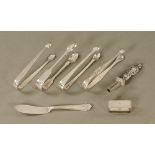 Four pairs of silver sugar tongs, including London 1803, maker George Winkle, London 1833,