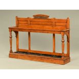 A large Victorian country house oak hall stick stand,