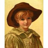 W Hanson Walker (1844-1933), oil painting on canvas portrait of a young boy. 43 cm x 34.