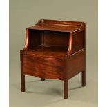 A 19th century Georgian mahogany Gillows style bedside table, with commode.