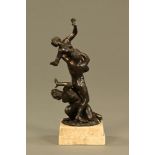 After Giambologna an 18th century or earlier Grand Tour bronze "Rape of The Sabine Women",