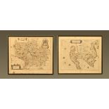 Two John Blaeu antiquarian maps, Scotland circa 1654 "Clyds-dail" and "Galloway".
