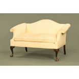 A Chippendale style two seater settee,