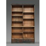 A 19th century pine open estate type bookcase,