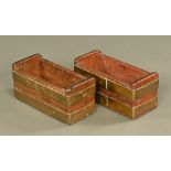 A small pair of brass bound teak troughs (19th century).