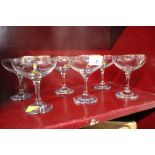 Six Babycham glasses