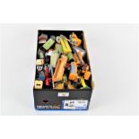 A box of plastic dummy cars, to include Wiking,