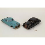 A German Arnold Candidat tin plate and clockwork cabriolet car, with blue body,