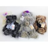 Five Suki Silver Tag limited edition teddy bears, to comprise "Edward bear", having patterned bow,