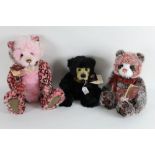 Three Charlie bears, to comprise "Sasha", with pink animal print plush body, "Dixie",