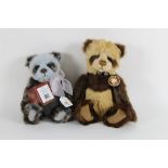 Two Charlie bears, to comprise "Niall", with ice blue and brown plush body, and "Orlagh",