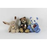 Three Charlie bears teddy bears and a bunny rabbit bear, to comprise, "Cobweb",