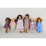 A group of 6 contemporary vinyl dolls, by Heidi Ott, Goebel, and Tonner,