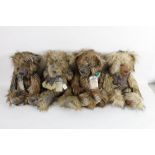 Four Suki Silver Tag limited edition teddy bears, to comprise "Isaac bear",