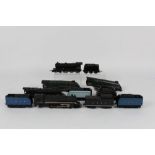 Three Triang 00 gauge model locomotives and three tenders,