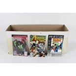 A box of +/- 100 contemporary comics, including Marvel and DC,
