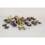 A group of Corgi and Dinky diecast models, to include a Santa Special Model T Ford,