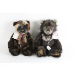 Two Charlie bears, to comprise "Goober", having a brown and grey long pile plush covered body,