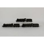 Three Lima, Hornby, and Airfix 00 gauge model locomotives and tenders,