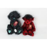 Two Charlie bears, to comprise "Chuck", having red and black plush covered body,