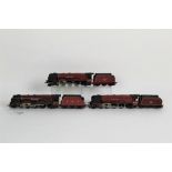 Three Hornby 00 gauge locomotives and tenders,
