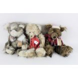 Three Suki silver tag limited edition teddy bears, to comprise "Oscar bear" wearing tartan outfit,