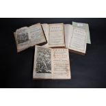 Four leather bound books to include The Works of Alexander Pope