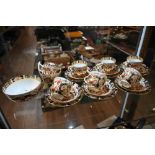 Imari pattern teacups and saucers,