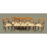 A set of eight Victorian mahogany dining chairs, comprising two arm and six single chairs,
