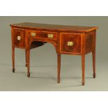 A George III inlaid mahogany bowfronted sideboard,