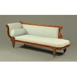 A William IV rosewood framed chaise longue,