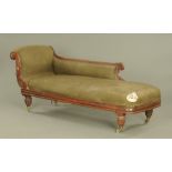 A Regency/William IV mahogany chaise longue,