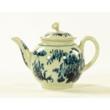 A first period Worcester teapot, with open crescent mark. width 19 cm.