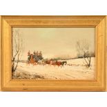 Attributed to Philip Rideout, a coaching scene in a snowbound landscape,