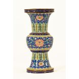 A 19th century Chinese enamel Gu form vase,