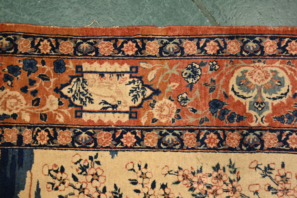 A pair of Eastern silky pile fringed rugs, decorated with various birds, - Image 20 of 23