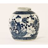 A 19th century Chinese blue and white ginger jar, with six character mark to base. Height 19 cm.