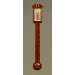 A George III inlaid mahogany stick barometer by R.H.