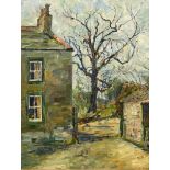 Rosetta Roberts, a view of a yard during the winter, signed R Roberts dated 1963,