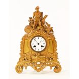 A 19th century spelter mantle clock,